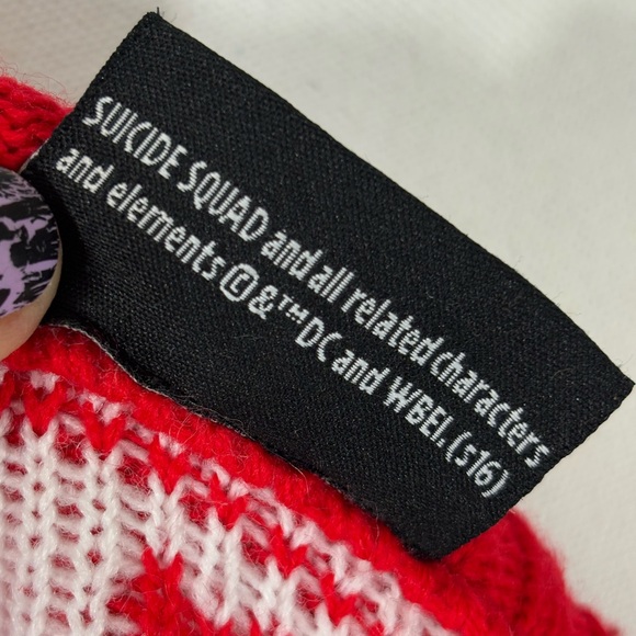 Suicide Squad Harley Quinn Daddy’s Lil Monster Fair Isle Cosplay Sweater Size XL - Picture 7 of 8